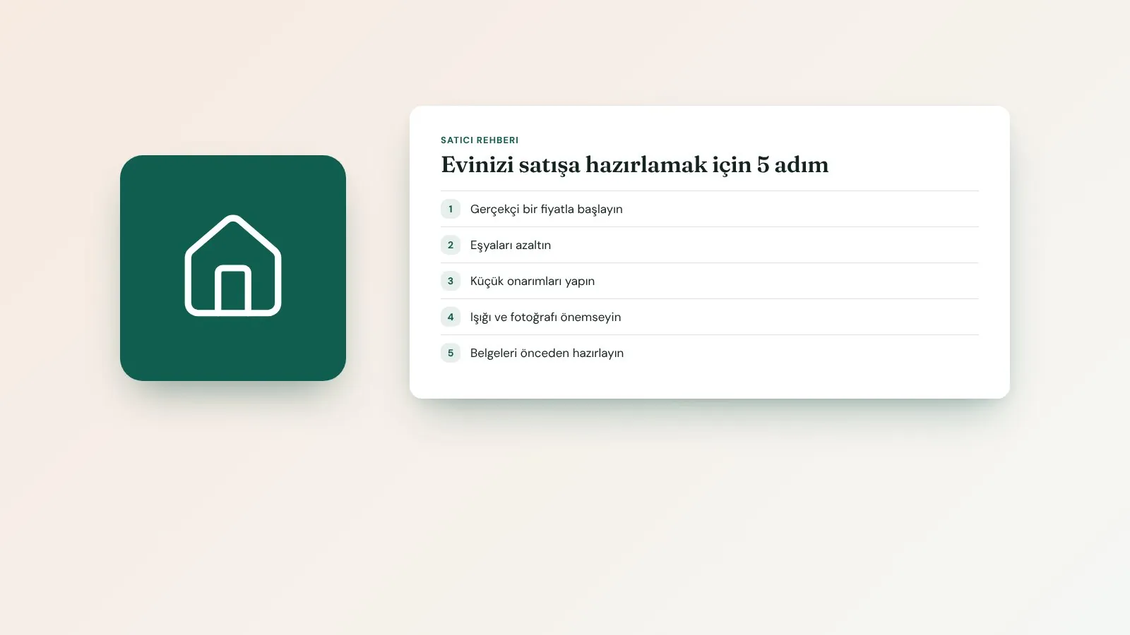 Evinizi satışa hazırlamak için 5 adım