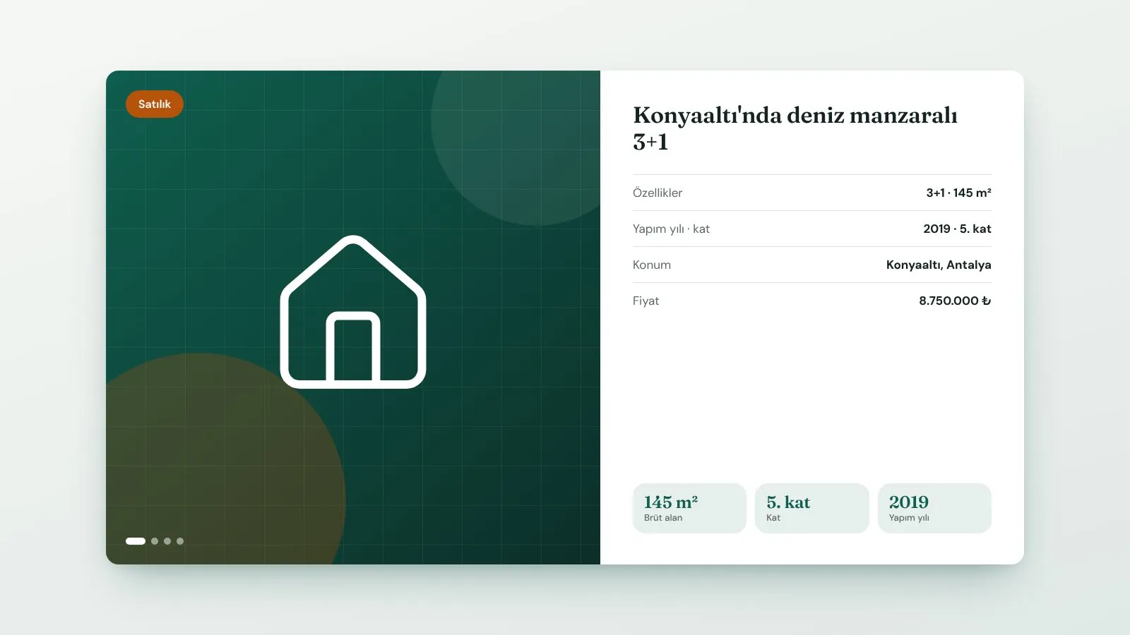 Konyaaltı’nda deniz manzaralı 3+1