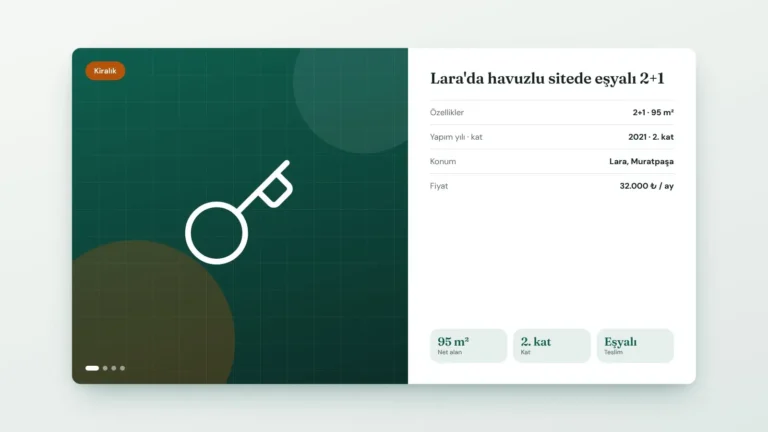 Lara'da havuzlu sitede eşyalı 2+1