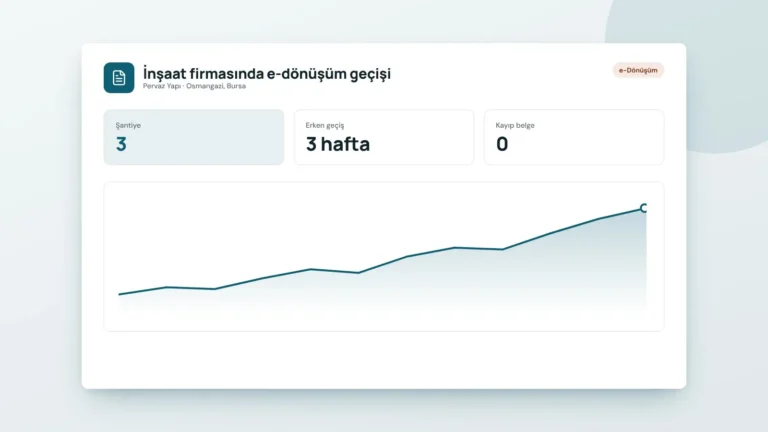 İnşaat firmasında e-dönüşüm geçişi