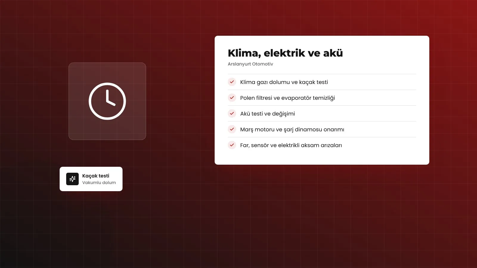 Klima, elektrik ve akü