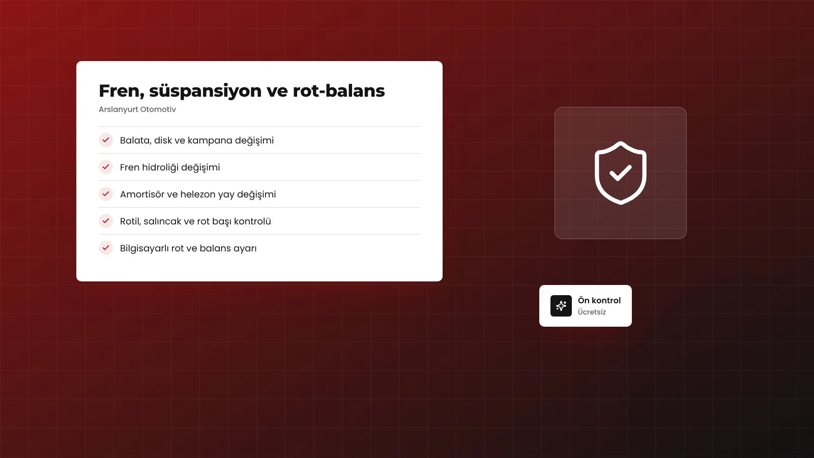 Fren, süspansiyon ve rot-balans