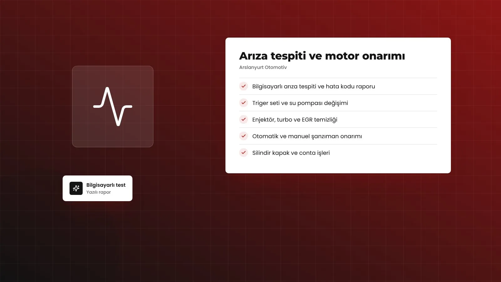 Arıza tespiti ve motor onarımı