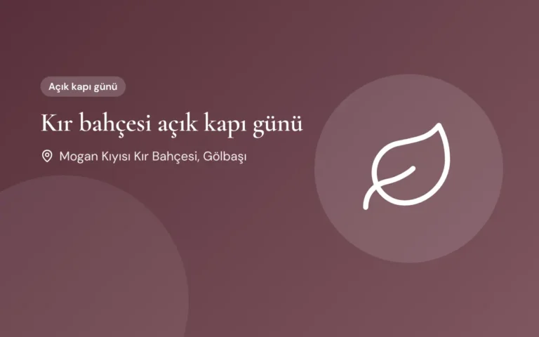Kır bahçesi açık kapı günü