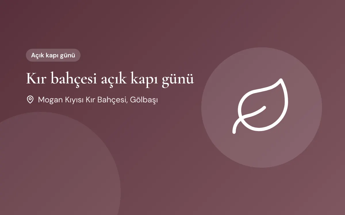Kır bahçesi açık kapı günü