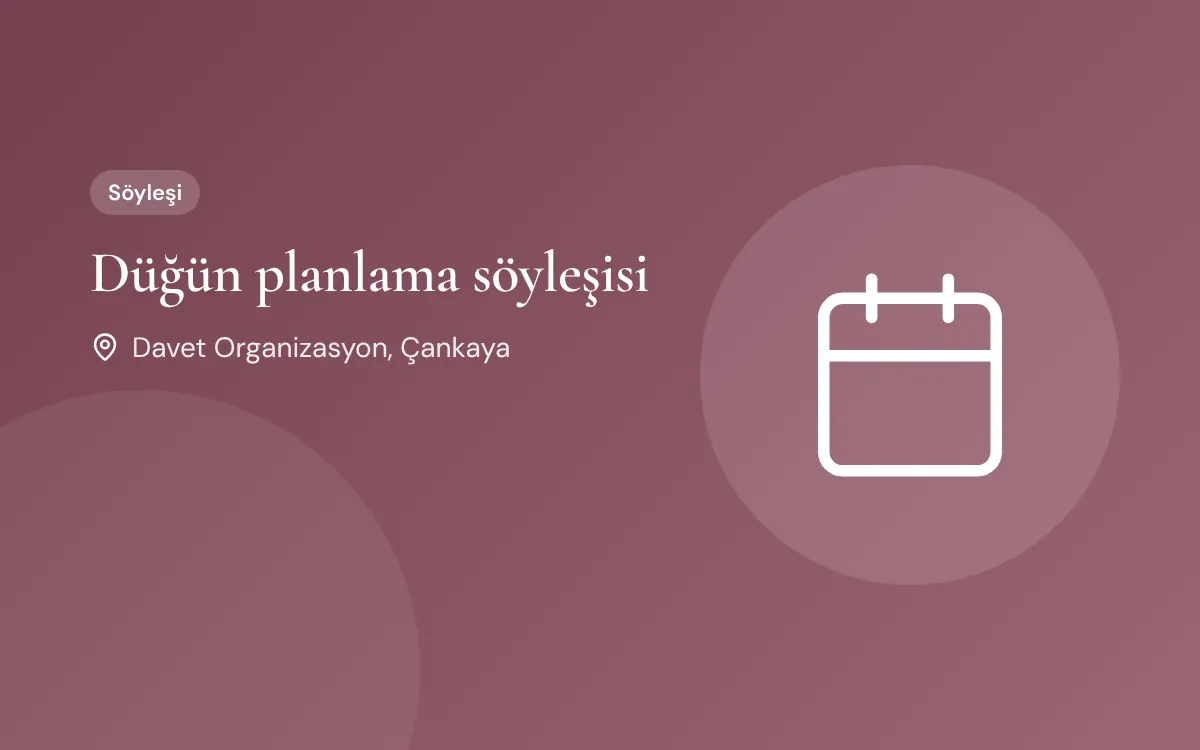 Düğün planlama söyleşisi