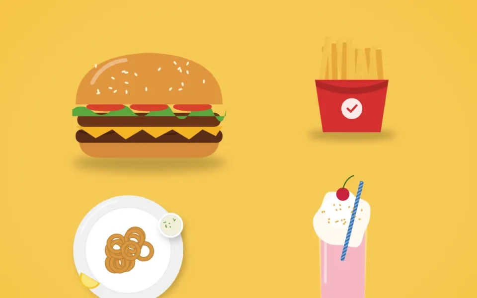 Burger, patates ve milkshake